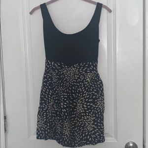 Black Dress with Pattern Skirt